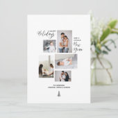 Moderne vrolijke feestdagen nieuwjaarsfotocollage feestdagenkaart (Staand voorkant)