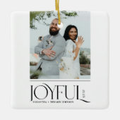 Moderne vrolijke getrouwde Pas getrouwd Vrolijk Ke Keramisch Ornament (Voorkant)