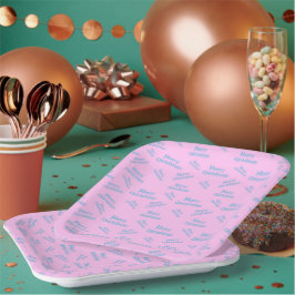 Moderne vrolijke kerst ontworpen papieren bordje