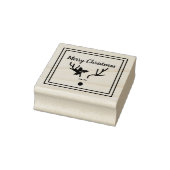 Moderne vrolijke kerst rendieren gewei 	rubberstempel (Stempel)