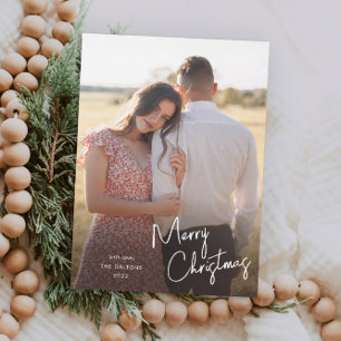 Moderne vrolijke kerst script eenvoudige foto