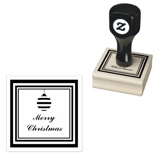Moderne vrolijke kerstbal 	rubberstempel (Gestempeld)