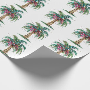 Moderne Vrolijke Kerstboom Palmboom Licht Cadeaupapier