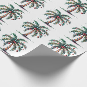 Moderne Vrolijke Kerstboom Palmboom Licht Cadeaupapier