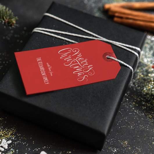 Moderne, vrolijke kerstcursus — Aangepast Cadeaulabel