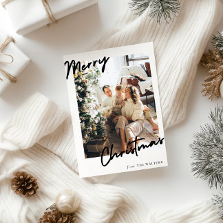 Moderne vrolijke kerstfotokaart kaart