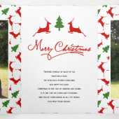 Moderne vrolijke kerstherten en boomfoto drieluik wenskaart (Binnenkant midden)