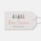 Moderne vrolijke kerstpastel cadeaulabel (Voorkant (Horizontaal))