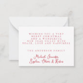 Moderne vrolijke kerstscripttypografie Geen foto Notitiekaartje (Achterkant)