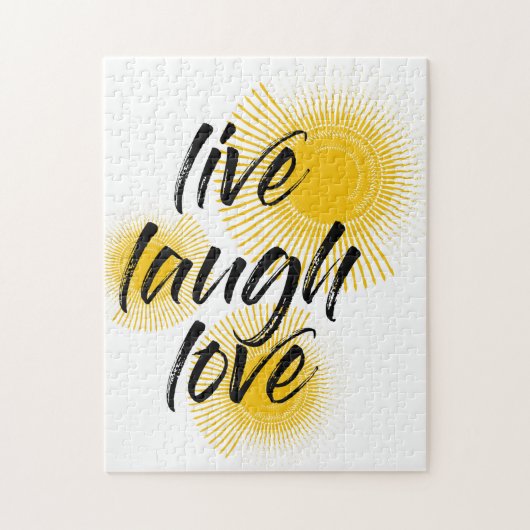 Moderne, vrolijke, trendmatige design Live Laugh L Legpuzzel (Verticaal)