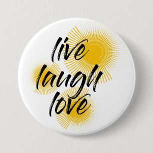 Moderne, vrolijke, trendmatige design Live Laugh L Ronde Button 7,6 Cm