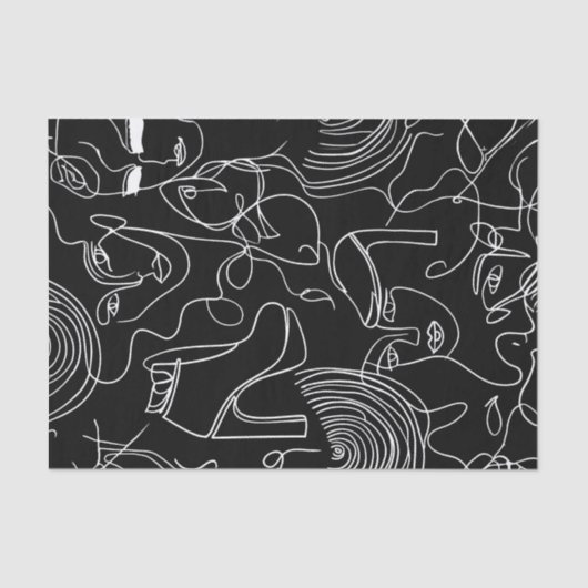 Moderne vrouw, Abstracte lijn Tissuepapier (Voorkant)