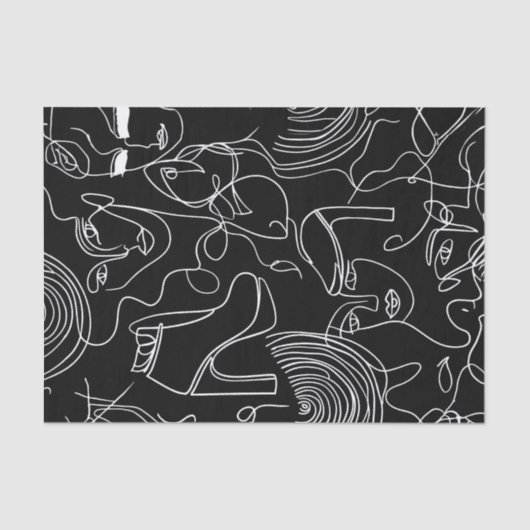 Moderne vrouw, Abstracte lijn Tissuepapier (Voorkant)