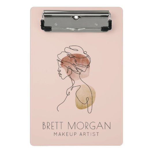 Moderne vrouw Makeup Artist Blush Pink Mini Klembord (Voorkant)