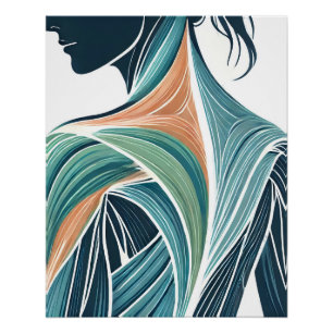 Moderne Vrouw Muscle Anatomy Art Perfect Poster
