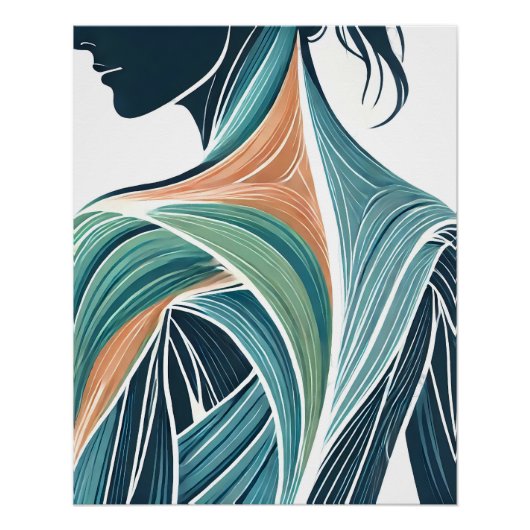 Moderne Vrouw Muscle Anatomy Art Perfect Poster (Voorkant)