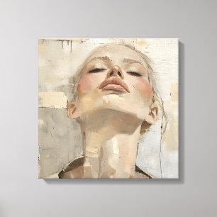 Moderne Vrouw Portret Schilderen Esthetisch Canvas Afdruk