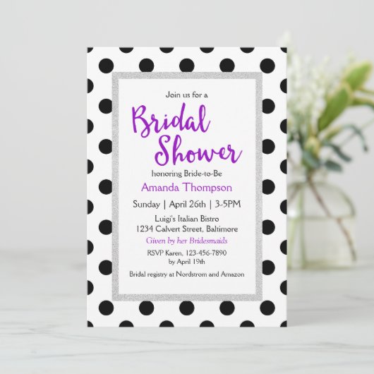 Moderne Vrouwelijke Chic Stippen Bruidsmeisjesfees Kaart (Staand voorkant)