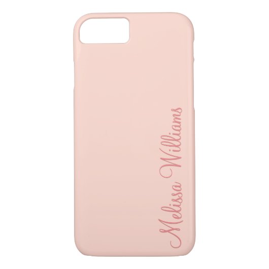 Moderne Vrouwelijke Effen Zachte Roze Script Aange Case-Mate iPhone Case (Achterkant)