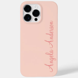 Moderne Vrouwelijke Effen Zachte Roze Script Aange Case-Mate iPhone 14 Pro Max Hoesje