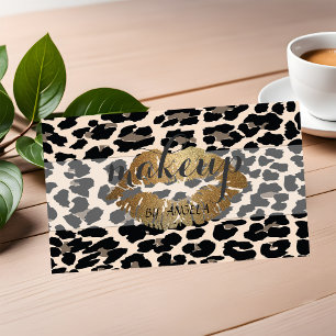 Moderne Vrouwelijke Elegante Luipaardprint Glitter Visitekaartje