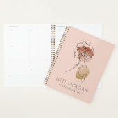 Moderne vrouwelijke kunstenaar Blush Pink Business Planner (Display)