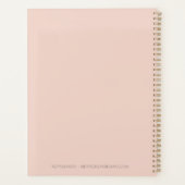 Moderne vrouwelijke kunstenaar Blush Pink Business Planner (Achterkant)