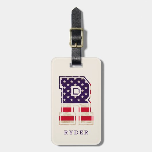 Moderne VS Vlag Monogram R Bagagelabel (Voorkant verticaal)