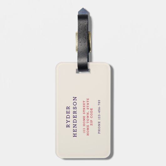 Moderne VS Vlag Monogram R Bagagelabel (Achterkant verticaal)