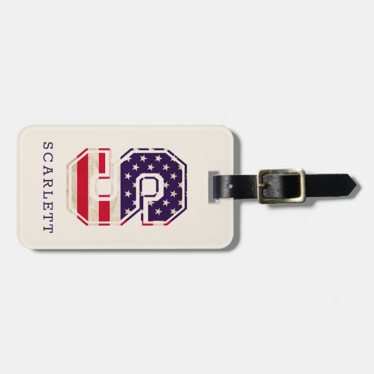 Moderne VS Vlag Monogram S Bagagelabel (Voorkant horizontaal)