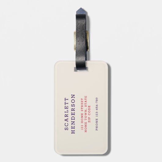 Moderne VS Vlag Monogram S Bagagelabel (Achterkant verticaal)