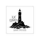 Moderne Vuurtoren Ex Libris Bibliotheek Custom Rubberstempel (Afrduk)