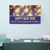 Moderne vuurwerk voor zwart-wit en gouden vuurwerk spandoek (Beurs)