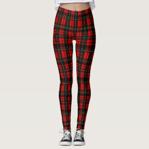 Moderne Wallace Rood Schotse Tartan Plaid Patroon Leggings