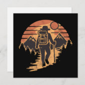 Moderne wandelberg Vintage Feestdagenkaart (Voorkant / Achterkant)