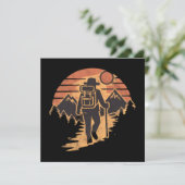 Moderne wandelberg Vintage Feestdagenkaart (Staand voorkant)