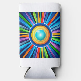 Moderne wandklok met levendige radiale regenboog z