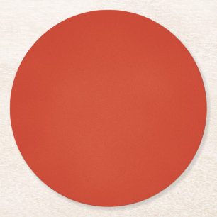 Moderne Warm Red Grainy Texture Ronde Kartonnen Onderzetter