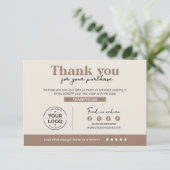 Moderne warme kleine bedrijven korting dank u kaar bedankkaart (Staand voorkant)