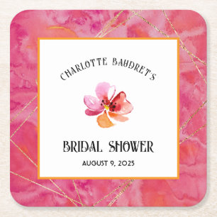 Moderne warme kleur vierkante kartonnen onderzetter