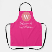 Moderne, warmroze monogram, met minimale beperking schort (Voorkant)