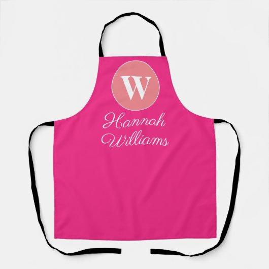 Moderne, warmroze monogram, met minimale beperking schort (Voorkant)