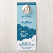 Moderne was- en droogservice Blauw en Wit (Op knop)