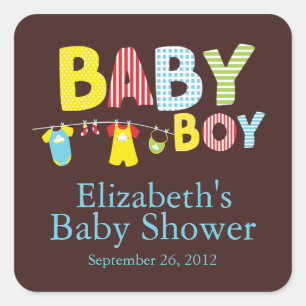 Moderne waslijn Baby Boy Baby shower Sticker