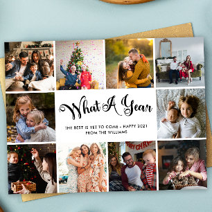 Moderne wat een jaar fotocollage briefkaart