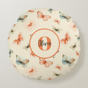 Moderne Watercolor Vlinders Rond Kussen