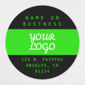 Moderne waterdichte Logo & tekst | Zwart Heldergro Labels (Design 1)