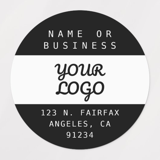 Moderne waterdichte Logo & tekst | Zwart-wit Labels (Design 1)