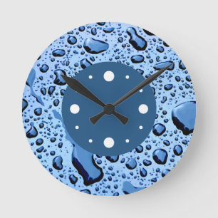 Moderne waterdruppels ronde klok