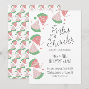 Moderne Watermeloen Baby Shower Strooidecoratie Co Kaart